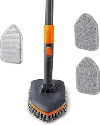 Image de Brosse de nettoyage 3 en 1, 142 cm de long, pour la salle de bains, les toilettes et le balcon