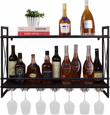 Produktbild von Weinflaschenhalter - Weinregal - Wandregal - Schwarz