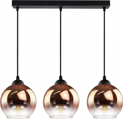 Produktbild von FKL DESIGN Home Deco Deckenlampe Pendellampe Kugel Schwarz Kupfer Transparent