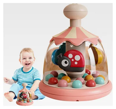 Produktbild von Drehspielzeug – Bunt, 7,7 x 6,1 x 6,1 Zoll, rotierendes Musikspiel, interaktives Lernspiel | Lernspielzeug für Kleinkinder von 2 bis 4 Jahren, Klangaktivität, Hand-Auge-Koordination