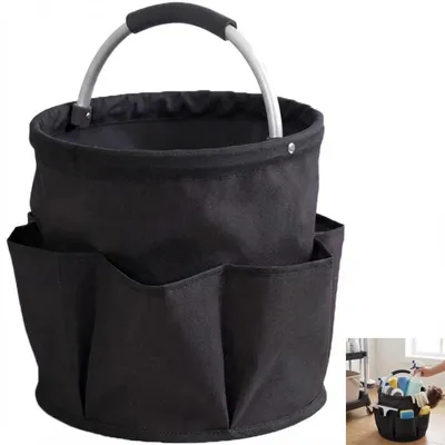 Putztasche faltbar, Oxford-Stoff, 28x28x40 cm, 17 Liter, Schwarz