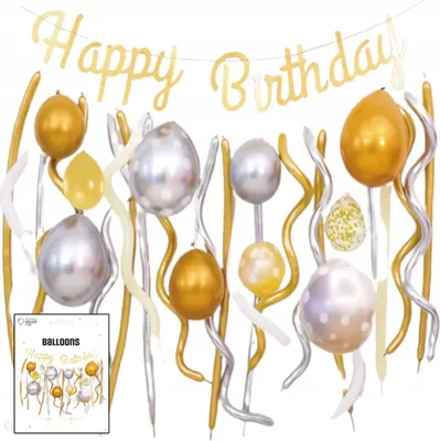 Image de Set de ballons de baudruche d'anniversaire or argent 30pcs