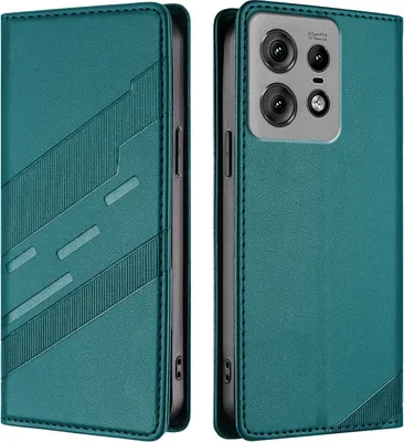 Produktbild von Hülle für Motorola Edge 50 Pro, Kunstleder Brieftaschen Handyhülle mit Kartenfach und Standfunktion Grün