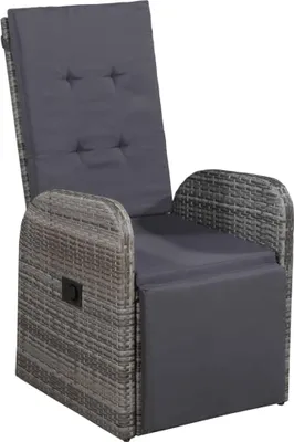 Produktbild von vidaXL 3-tlg. Bistro-Set mit Auflagen Poly Rattan Grau