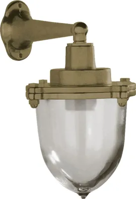 Produktbild von Außenlampe Wand Messing Glas E27 IP64 H: 30 cm in Maritim Außenleuchte