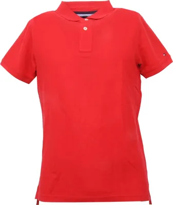 Produktbild von B3508 Herren TOMMY HILFIGER Kurzarmhemd rot t-shirt mann