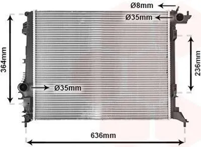 Produktbild von VAN WEZEL 43012710 Kühler Wasserkühler Motorkühler für RENAULT Megane IV Grandtour (K9A/M/N) Megane IV Schrägheck (B9A/M/N) GRAND SCÉNIC IV (R9)