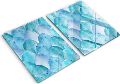 Produktbild von Abdeckung Glas - Küchenabdeckung - 2x40x52 cm - Abdeckplatte -Aquarellskalen