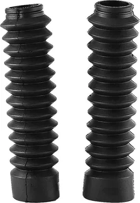 Produktbild von Motorrad-Vorderbauchschutzabdeckung 205x42mm mit Gummi-Schalldämpfern - Schlagstoss-Schaumleder-Schutzhülle in Schwarz.