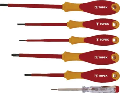 Produktbild von Satz isolierter Schlitzschraubendreher 1000 V. TOPEX 39D150 6-tlg.
