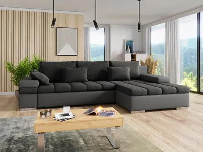 Produktbild von MIRJAN24 Ecksofa Bangkok, Stilvoll L-Form Sofa mit Schlaffunktion und Bettkasten, Wohnlandschaft (Seite: Rechts, Soft 029 + Majorka 03)