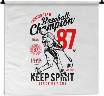 Produktbild von MuchoWow® Wandteppich Wandbehang Baseball - Schläger - Vintage 60x60 cm Tapisserie Dekoration Wandtuch - Dekorationen - Wand Decke