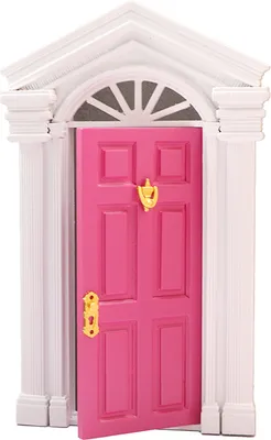 Produktbild von Dollhouse Door helle Farbe Wunderschön realistisch farbenfrohe exquisite dekorative leichte Miniatur -Holztürmöbel Modellszene Requisite-Rosenrot