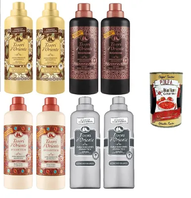 Produktbild von Tesori d'Oriente –Testpaket Ammorbidente, Test set 8 Stücke konzentrierter Waschmaschine Weichspüler, bis zu 38 Waschungen, 8x 760 ml + Italian Gourmet polpa 400g+ Italian Gourmet polpa 400g