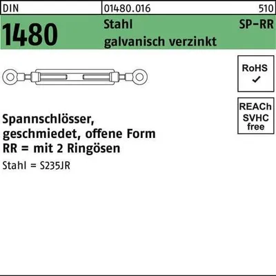 Produktbild von Reyher  Spannschlossmuttern DIN 1480 St. SP RR M 12 vz (1 Stück)