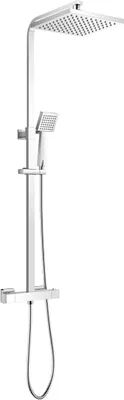 Produktbild von Duscharmatur Komplettset,Duschsystem,Duscharmatur mit Thermostat,Duschkopf mit Schlauch und Halterung,Regendusche mit armatur, Chrom