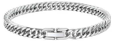 Immagine prodotto di Solidchoice - Bracciale da uomo in acciaio inossidabile, catena a maglie, 21 cm, argento