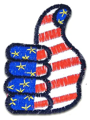 Obrázok produktu pre Usa thumbs up - nášivka, nažehľovacia nášivka, nažehľovacia aplikácia, nášivky, nášivky, na nažehlenie, veľkosť: 6,7 x 4,8 cm