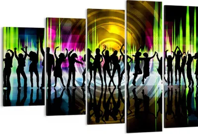 Produktbild von Bild auf Leinwand - Leinwandbild - Disco Musik Tanz Spaß - 150x100cm - Wand Bild - Wanddeko - Leinwanddruck - Bilder - Kunstdruck - Wanddekoration - Leinwand bilder - Wandkunst - EG150x100-2580