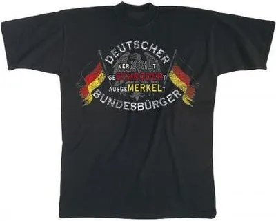 Produktbild von T-Shirt mit Print - Deutscher....Bundesbürger - 09379 schwarz - Gr. S-XXL Größe - L