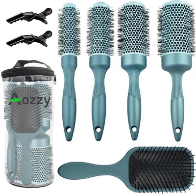 Produktbild von Aozzy Haar-Rundbürste Set für Föhnen und Styling, Keramik-Ion Runde Haarbürste Set mit Professionelle Massagebürste