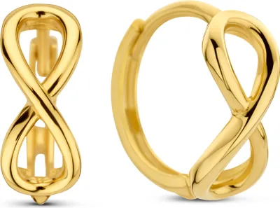 Produktbild von Neu Bling 9NBG-0759 Goldohrringe - Ohrringe - Unendlichkeit - 14 Karat - 12mm Durchmesser - 5mm breit - Scharnier - Gold
