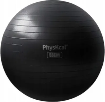 Zdjęcie produktu dla Physkcal Piłka Gimnastyczna 55 Cm Czarna Pvc Antypoślizgowa Do Jogi Ćwiczeń