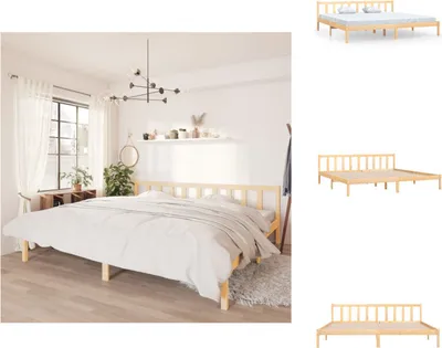 Produktbild von vidaXL Massivholzbett Kiefer 180x200 cm -  Betten & Bettgestelle