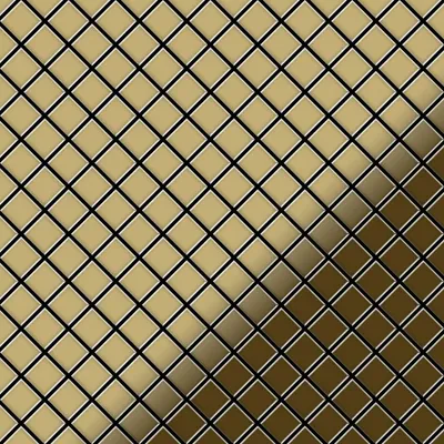 Produktbild von Mosaik Fliese massiv Metall Titan hochglänzend gold 1,6mm stark Diamond-Ti-GM