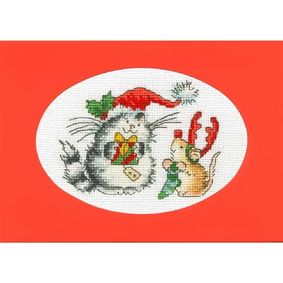 Zdjęcie produktu dla Zestaw do haftu krzyżykowego Bothy Threads "Secret Santa", wzór do liczenia, XMAS65, 13x9cm