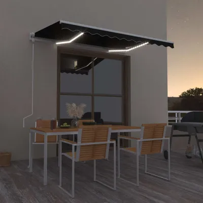 Zdjęcie produktu dla Maison Exclusive – markiza automatyczna z oświetleniem LED i czujnikiem wiatru, 300 x 250 cm, kolor antracytowy
