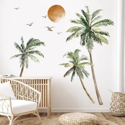 Produktbild von Wandsticker Palme Boho, groß, 163 cm hoch, selbstklebend, für Wohnzimmer