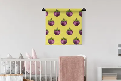 Produktbild von MuchoWow® Wandteppich Wandbehang Obst - Muster - Violett 60x60 cm Tapisserie Dekoration Wandtuch - Dekorationen - Wand Decke
