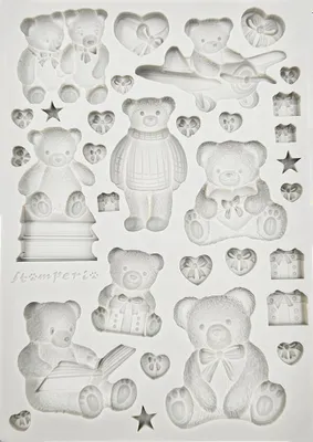Immagine prodotto di Stampo in silicone - La casetta del gufo - Orsetto di peluche - Stamperia