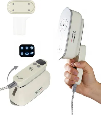 Productafbeelding van Reisstomer - Mini Strijkijzer - Kleding Kreukvrij - 3-in-1 Functie - 180ml Tank - Ivory