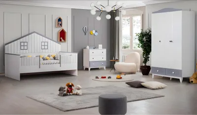 Immagine prodotto di Mobili per la camera dei bambini camera completa multicolore lettino armadio cassettiera