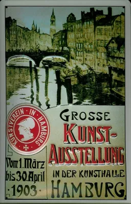 Produktbild von Blechschild Nostalgieschild Kunstausstellung Hamburg Kunsthalle 1903