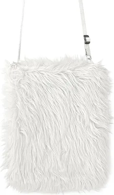 Immagine prodotto di Borsa a tracolla in felpa bianca anni '80 - borsa a mano in bianco neon