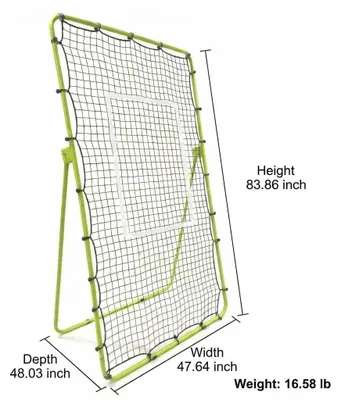 Immagine prodotto di Rete da allenamento per pallavolo - Rete di rimbalzo 210 x 120 cm - Rete di rimbalzo regolabile a più angoli - Pieghevole con picchetti di fissaggio - Verde