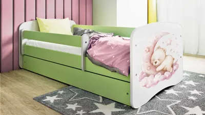Immagine prodotto di Letto per bambini e ragazzi 70x140, 80x160, 80x180 cm - set completo con materasso, cassetto e protezione anticaduta