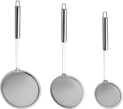 Produktbild von 3er Set Edelstahl Feinsieb Löffel, 304 Edelstahl, zum Kochen, drei Größen