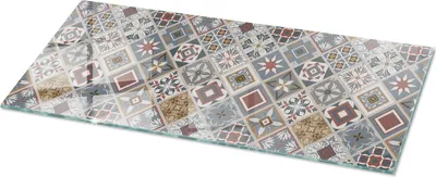 Immagine prodotto di Motivo a mosaico con ornamenti – Piano di lavoro in vetro per cucina – Piano di lavoro in vetro – Piano di lavoro in vetro per cucina – Superficie di lavoro in vetro – Piano di lavoro igienico – Piano di lavoro facile da pulire – 125x50 cm