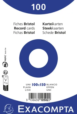 Produktbild von Exacompta 10502E 20x  - Karteikarten 100x150 Weiß