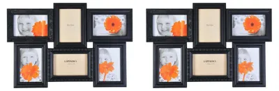 Produktbild von Antike Collage-Bilderrahmen 2er-Set Fotorahmen Multirahmen Fotogalerie schwarz