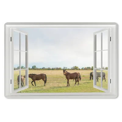 Produktbild von MuchoWow® Schreibtischunterlage Aussicht - Pferde - Gras 60x40 cm - XXL Mauspad - Großes Mauspad