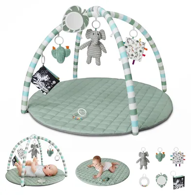 Produktbild von Baby-Spielgymnastik mit 6 abnehmbaren Spielzeugen in Salbeigrün