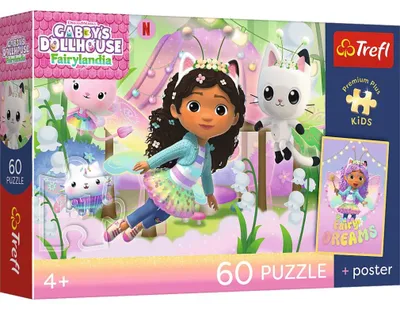 Imagen del producto de TREFL Puzzle Premium Plus Gbinin, "La Casa Mágica: El Mundo de los Gatos", para niños, 60 piezas