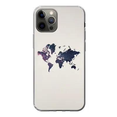Produktbild von MuchoWow® Handyhülle Schutzhülle Hülle für iPhone 13 Pro Weltkarte - Licht - Rot Silikon Softcase Handy Hülle - Handy-Tasche
