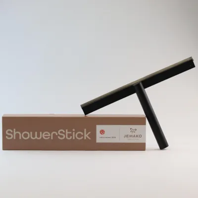 Produktbild von Jemako ShowerStick mit Wandhalterung klappbarer Duschabzieher