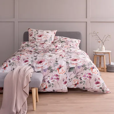 Produktbild von Estella Mako-Satin Bettwäsche Belmira rosa 155x220 cm + 80x80 cm + 40x80 cm